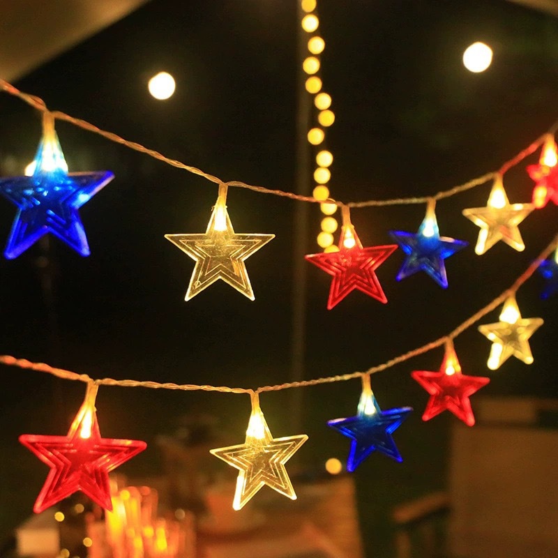 Led Fairy String Lights - Lampu Tali LED Bintang 3 Warna
