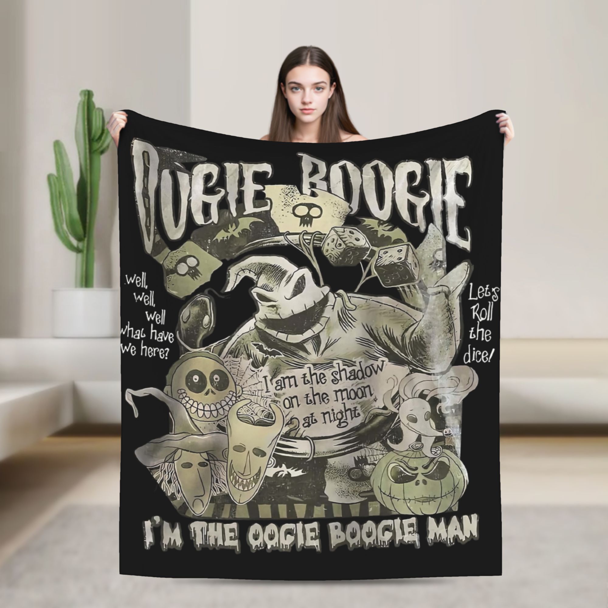 Christmas Throw Blanket - Selimut Flanel Nightmare Before Christmas, Selimut