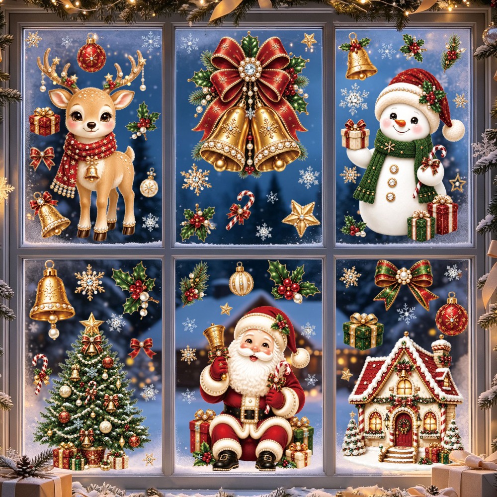 Snowflake Window Decal - Stiker Jendela Natal 2027, Stiker Kaca