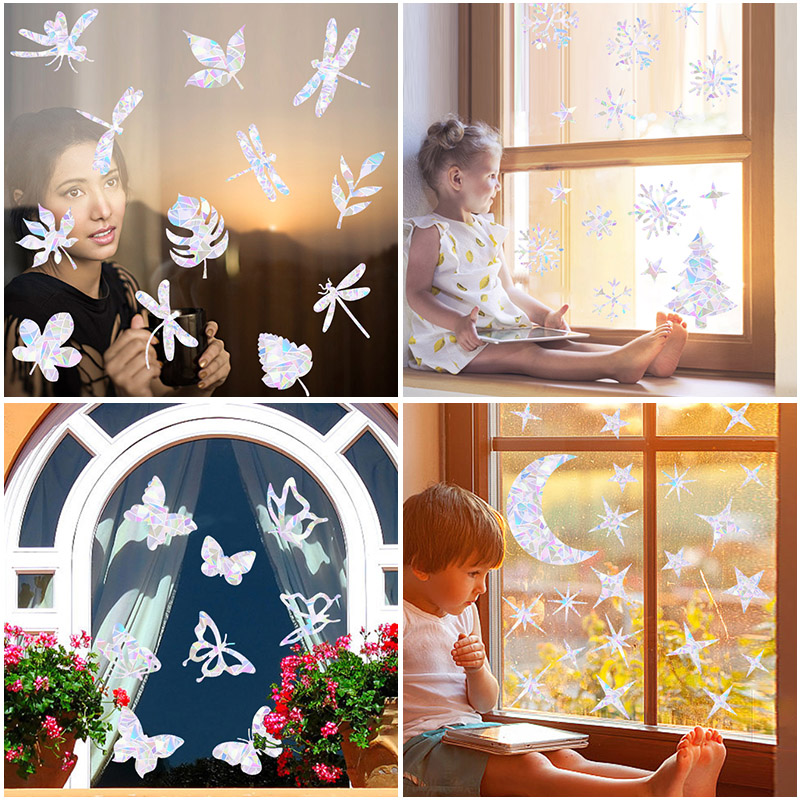 1set stiker jendela pelangi, h - Snowflake Window Decal ulasan dan harga