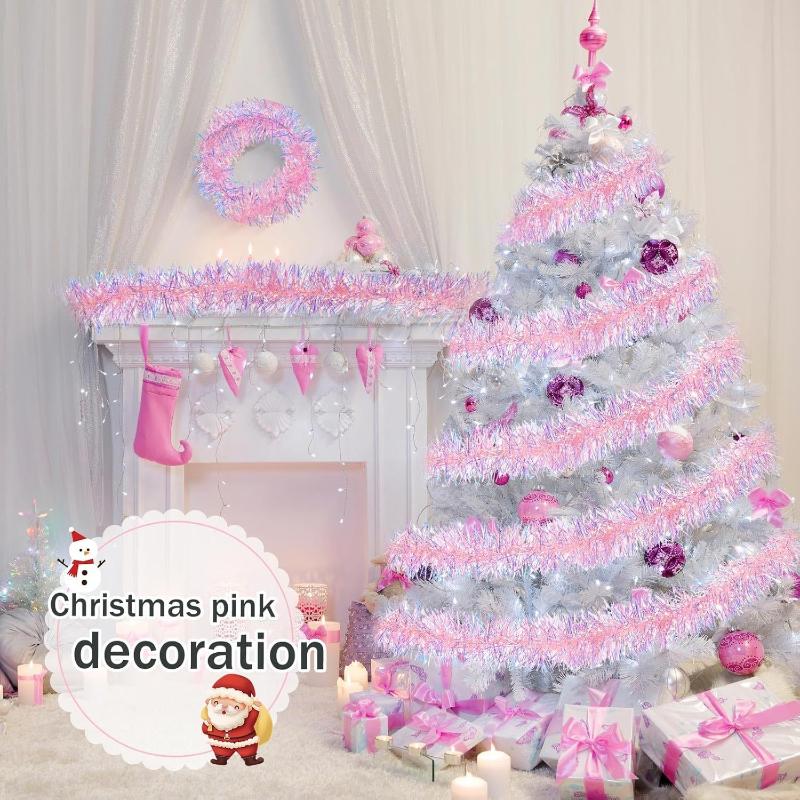 1/3/5PCS 2M Garland Natal Pink - Tinsel Garland Decoration ulasan dan harga