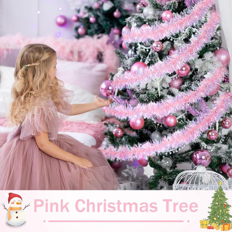 1/3/5PCS 2M Garland Natal Pink - Tinsel Garland Decoration ulasan dan harga