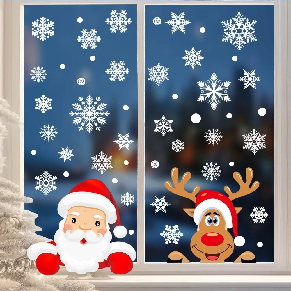 Stiker Jendela Kartun Natal Sa - Snowflake Window Decal ulasan dan harga