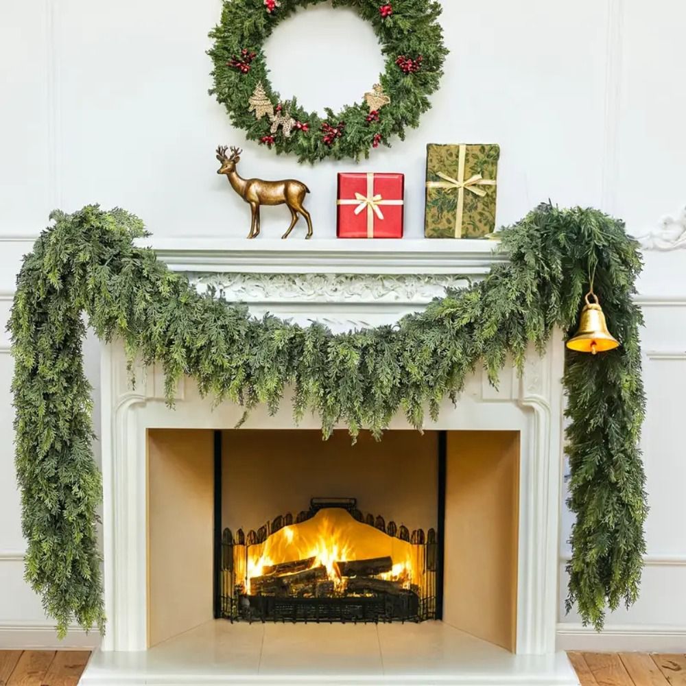 Rangkaian Daun Pinus Norfolk B - Christmas Wreath Fake ulasan dan harga