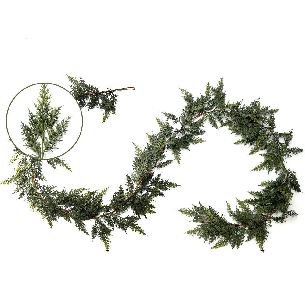 Rangkaian Daun Pinus Norfolk B - Christmas Wreath Fake ulasan dan harga