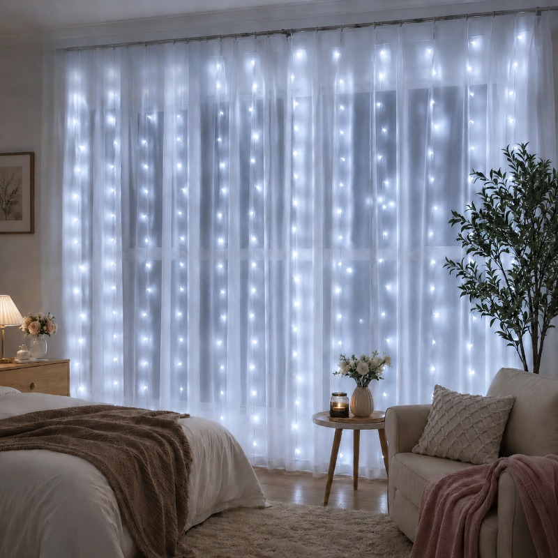Lampu LED Tirai 3/4/6m, Garlan - Led Fairy String Lights ulasan dan harga