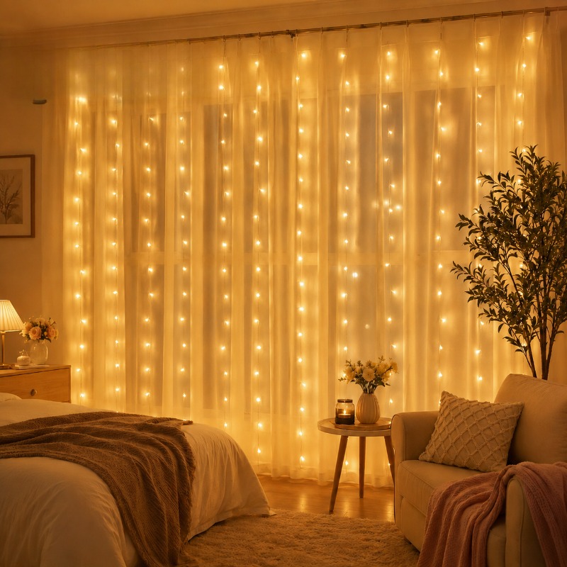 Lampu LED Tirai 3/4/6m, Garlan - Led Fairy String Lights ulasan dan harga
