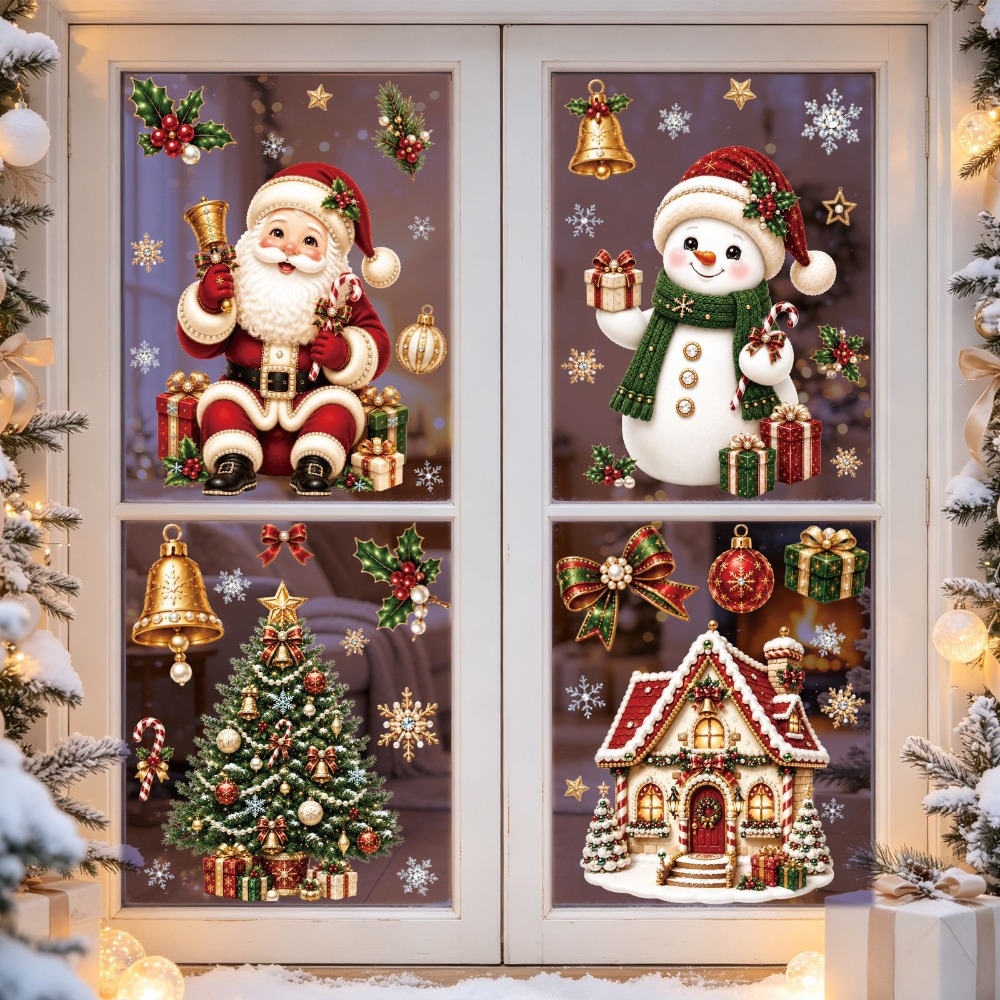 Stiker Jendela Natal 2027, Sti - Snowflake Window Decal ulasan dan harga
