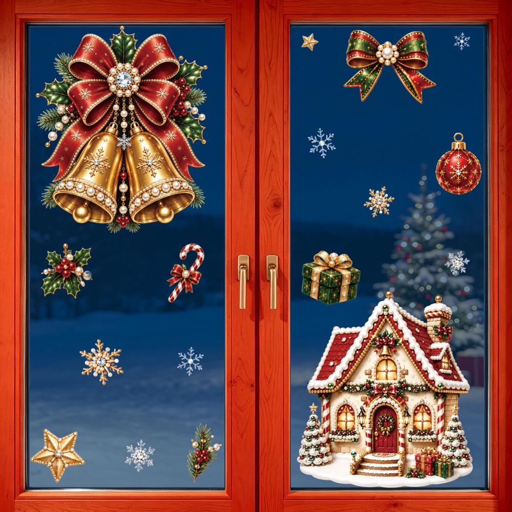Stiker Jendela Natal 2027, Sti - Snowflake Window Decal ulasan dan harga