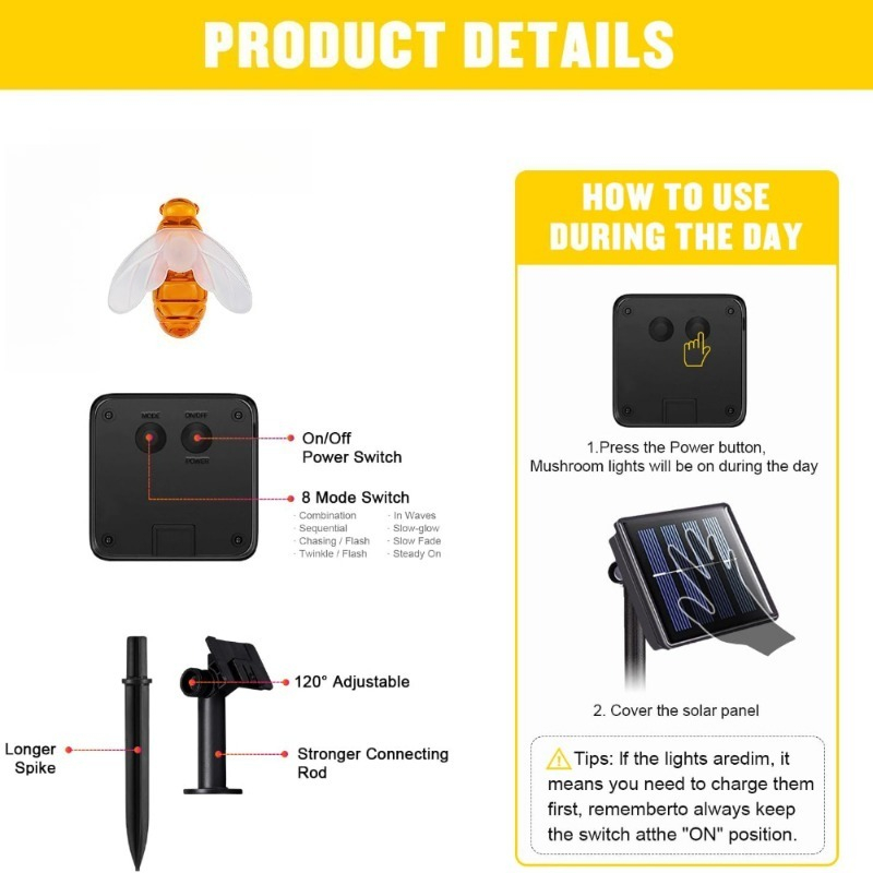 Lampu String Solar Bee 7m 50 L - Led Fairy String Lights ulasan dan harga