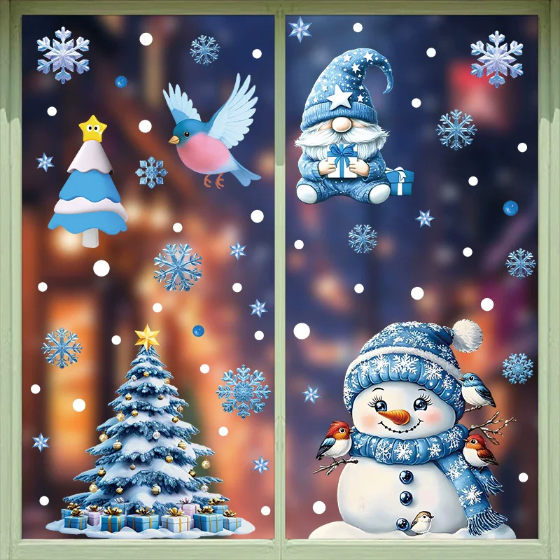 Stiker Dekorasi Natal PVC untu - Snowflake Window Decal ulasan dan harga