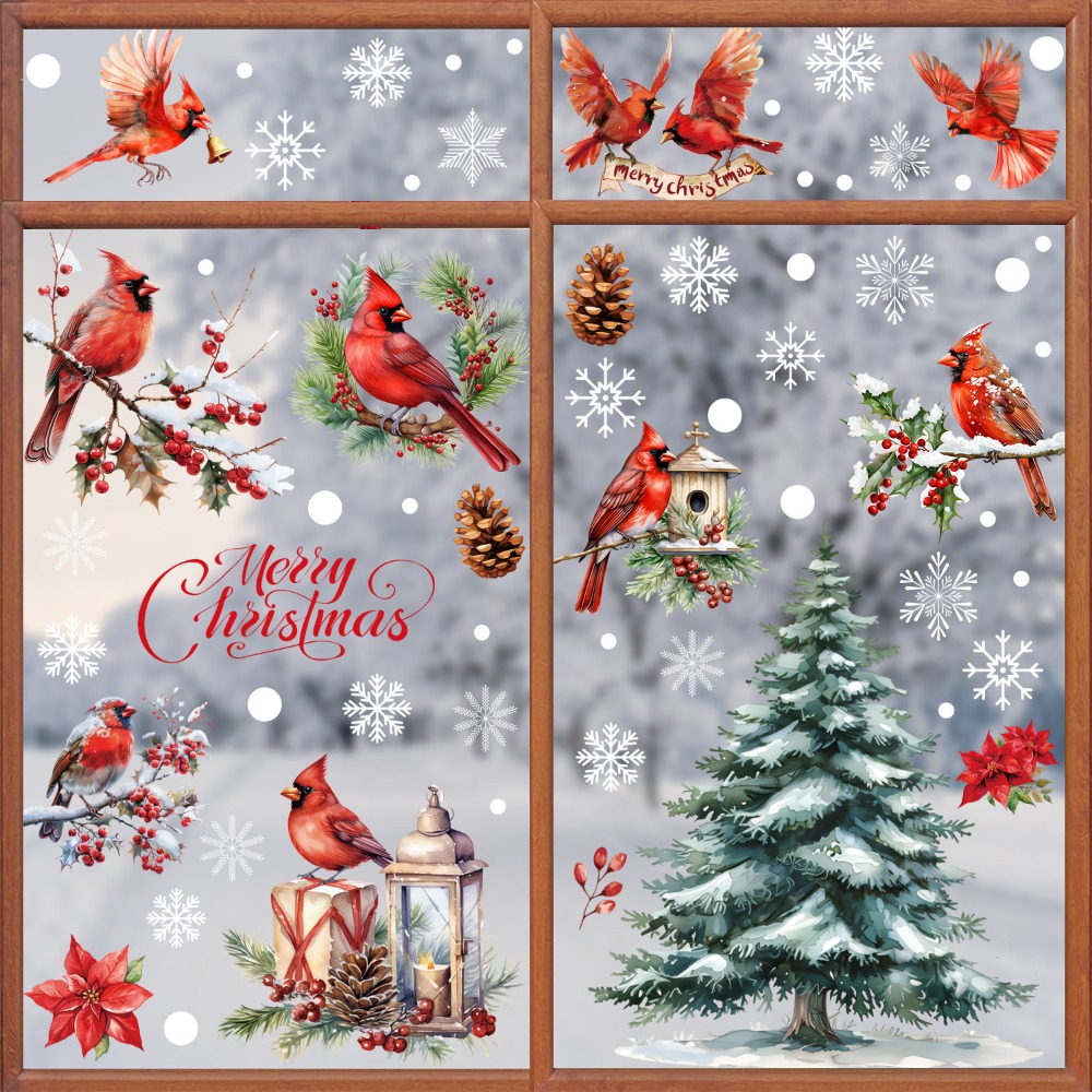 9 buah Stiker Jendela Natal Bu - Snowflake Window Decal ulasan dan harga